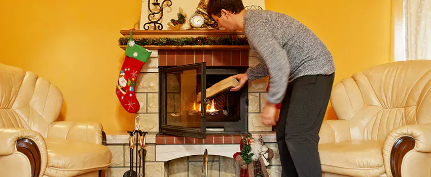 Rusted Metal Fireplace Restoration in Biddeford, Maine